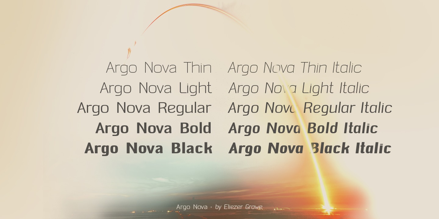 Пример шрифта Argo Nova Thin